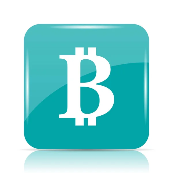 Bitcoin Ikonra Internet Gomb Fehér Háttér — Stock Fotó