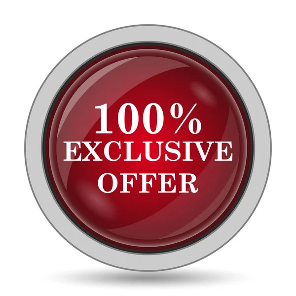 100 Exclusive Offer Icon Internet Button White Background — Stock Photo, Image