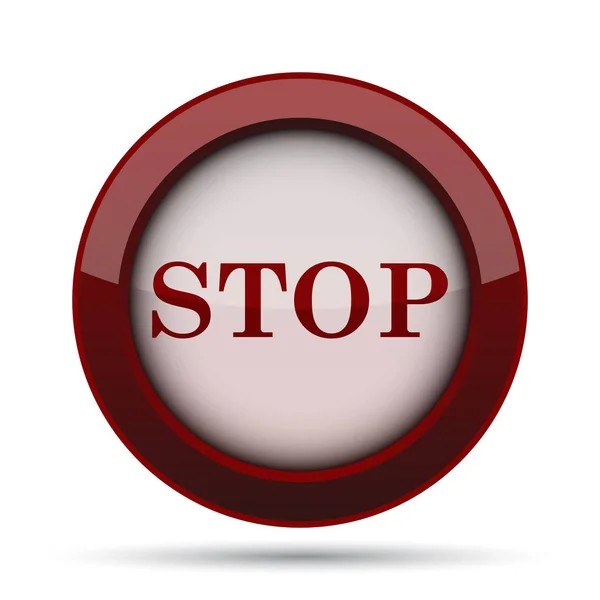 Stoppa Ikonen Internet Knappen Vit Bakgrund — Stockfoto