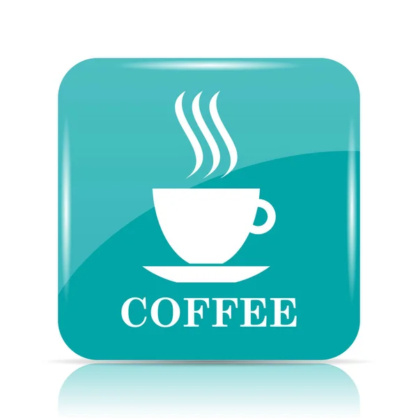 Coffee Cup Icon Internet Button White Background — Stock Photo, Image