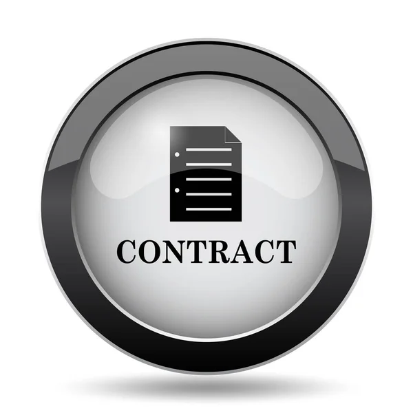 契約アイコン 白い背景の上のインター ネット ボタン — ストック写真