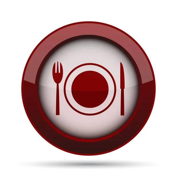 Restaurant Pictogram Internet Knop Witte Achtergrond — Stockfoto