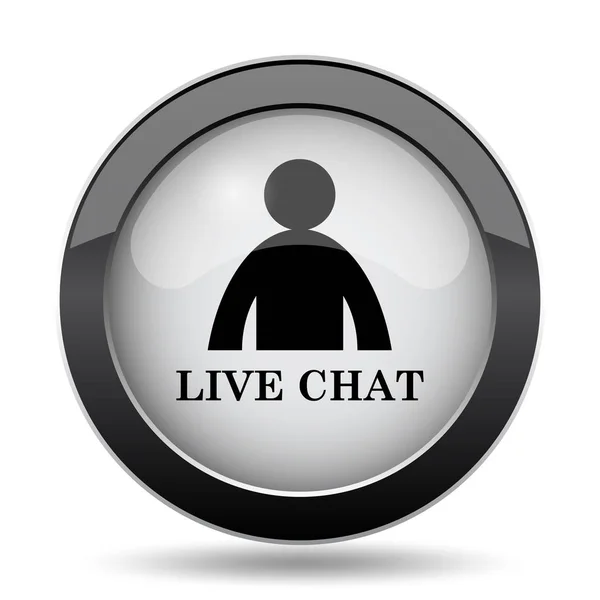 Livechat Pictogram Internet Knop Witte Achtergrond — Stockfoto