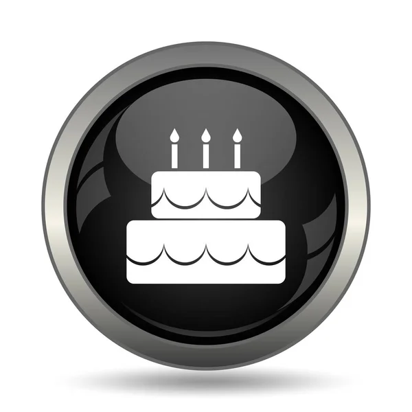蛋糕图标 白色背景上的互联网按钮 — 图库照片