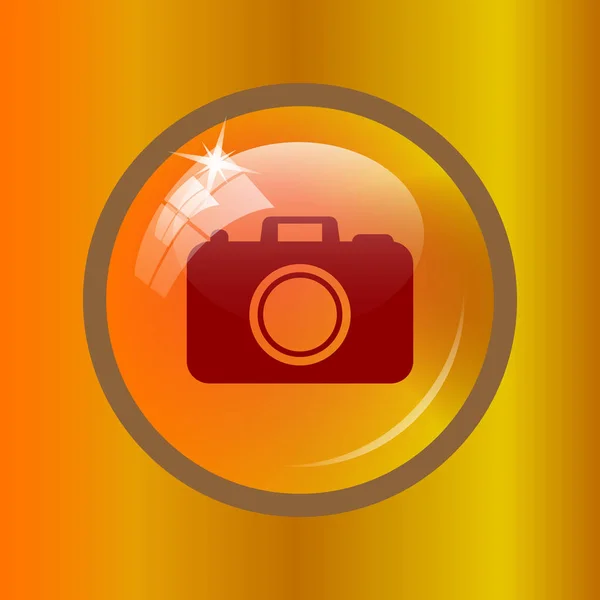 Значок Фотокамеры Кнопка Интернет Цветном Фоне — стоковое фото