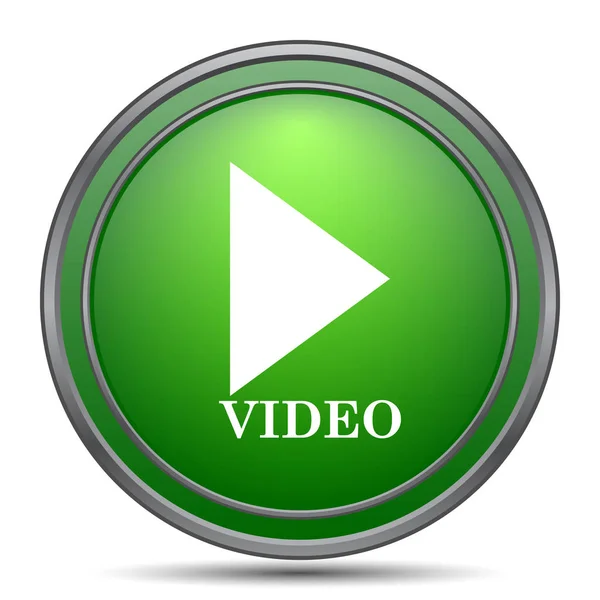 Ikonę Odtwarzania Wideo Przycisk Internet Białym Tle — Zdjęcie stockowe