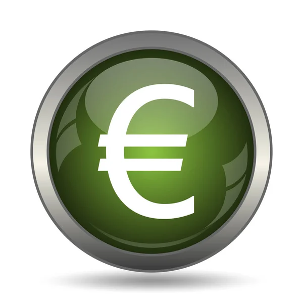 Ikona Euro Internet Tlačítko Bílém Pozadí — Stock fotografie