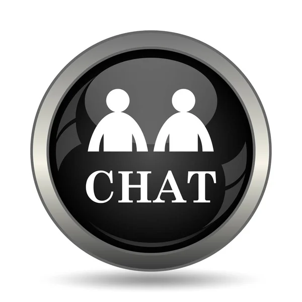 Ícone Chat Botão Internet Fundo Branco — Fotografia de Stock