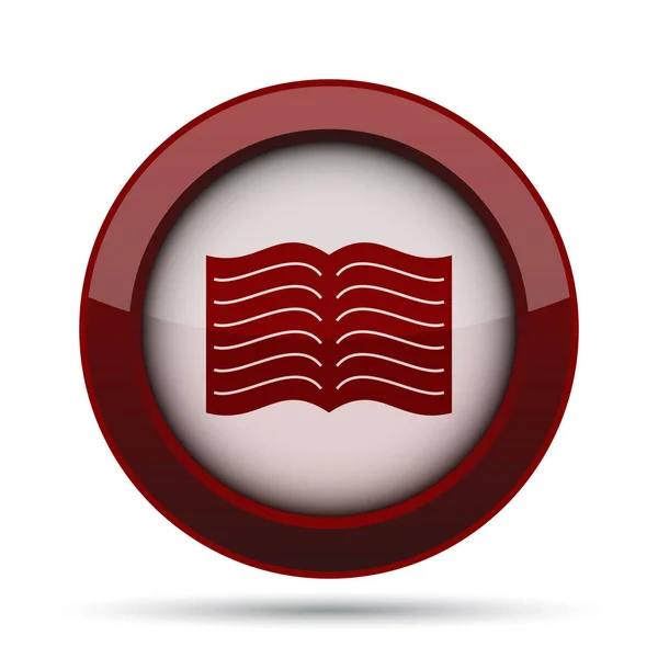 书籍图标 白色背景上的互联网按钮 — 图库照片
