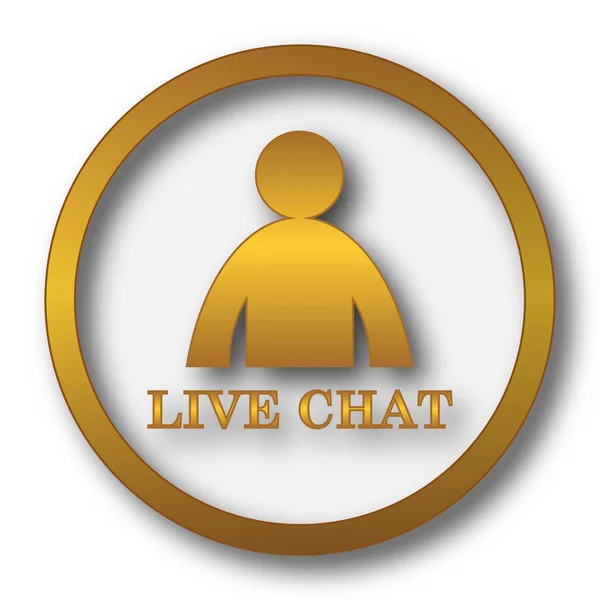 Live chat icon. Internet button on white background