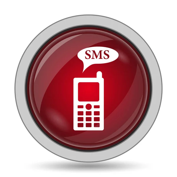 Pictogram Sms Internet Knop Witte Achtergrond — Stockfoto