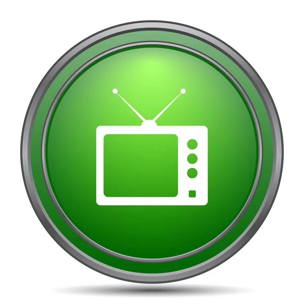 レトロなテレビ アイコン 白い背景の上のインター ネット ボタン — ストック写真