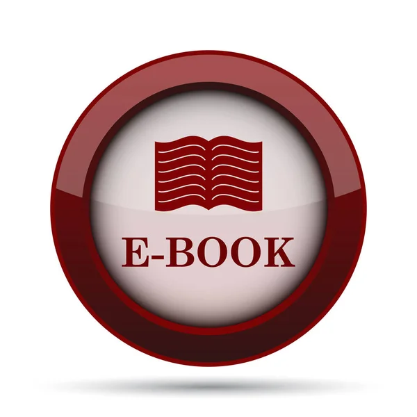 Ikona Knihy Internet Tlačítko Bílém Pozadí — Stock fotografie