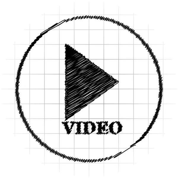 Video Play Icon Internet Button White Background — Stock Photo, Image