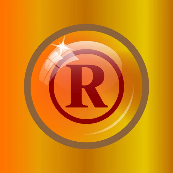Ikona Znaku Zarejestrowanego Przycisk Internet Kolorowym Tle — Zdjęcie stockowe