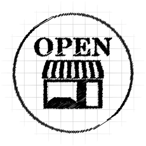 Open store icon. Internet button on white background