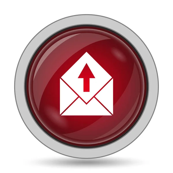 Wyślij Mail Ikona Przycisk Internet Białym Tle — Zdjęcie stockowe