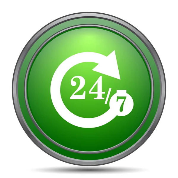24/7 simgesi. Beyaz arka plan üzerinde Internet düğmesi