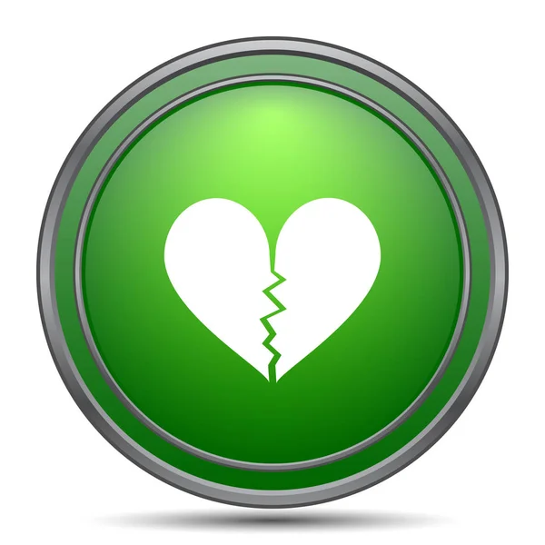 Broken Heart Icon Internet Button White Background — Stock Photo, Image