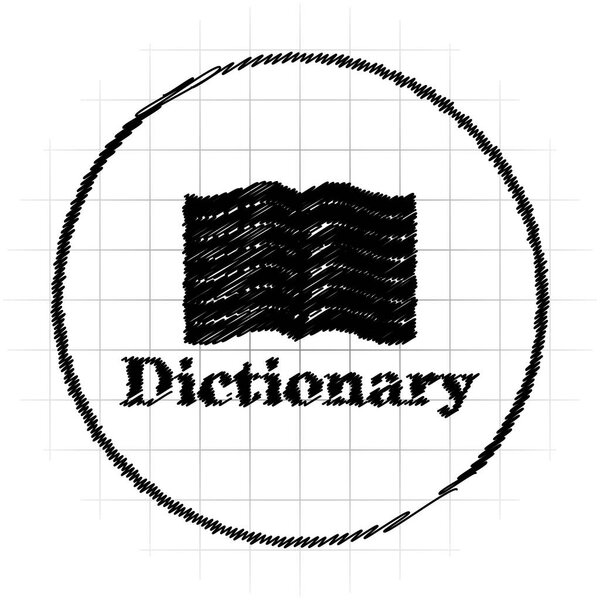 Значок словаря. Кнопка Интернет на белом фоне
