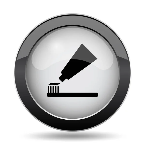 Tooth Paste Brush Icon Internet Button White Background — Stock Photo, Image