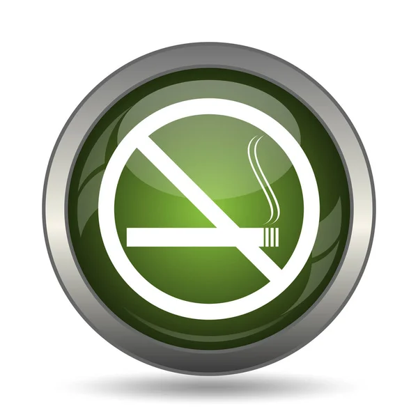 禁止吸烟图标 白色背景上的互联网按钮 — 图库照片