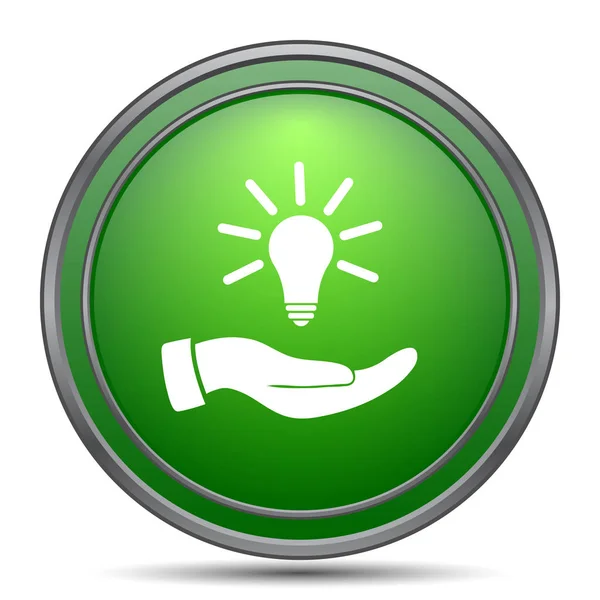 Hand Hält Das Icon Lightbulb Idea Internet Taste Auf Weißem — Stockfoto