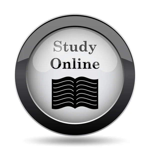 Study online icon. Internet button on white background