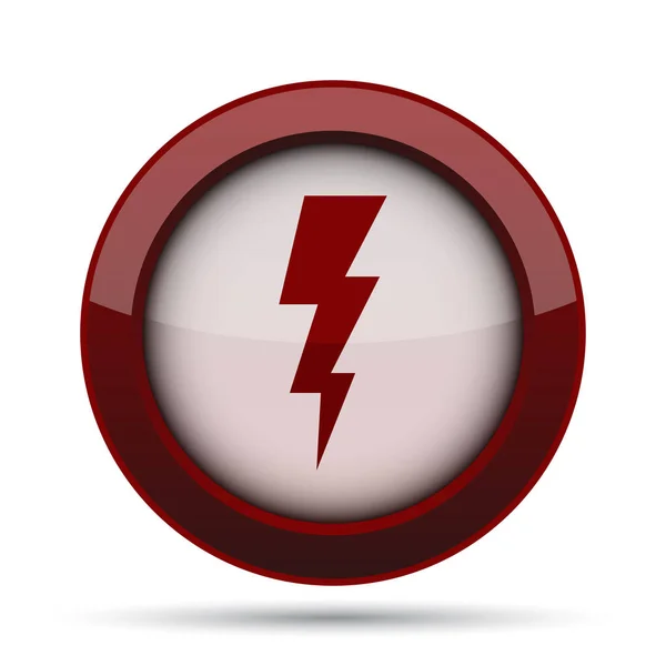 雷のアイコン 白い背景の上のインター ネット ボタン — ストック写真