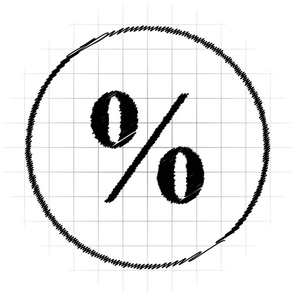 Percentage Pictogram Internet Knop Witte Achtergrond — Stockfoto