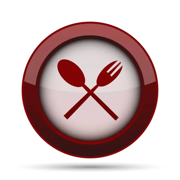 Fork Spoon Icon Internet Button White Background — Stock Photo, Image