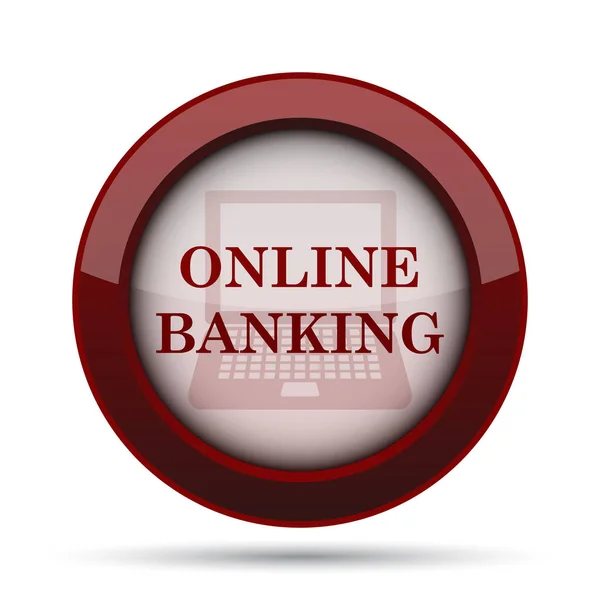 Icona Del Banking Online Pulsante Internet Sfondo Bianco — Foto Stock