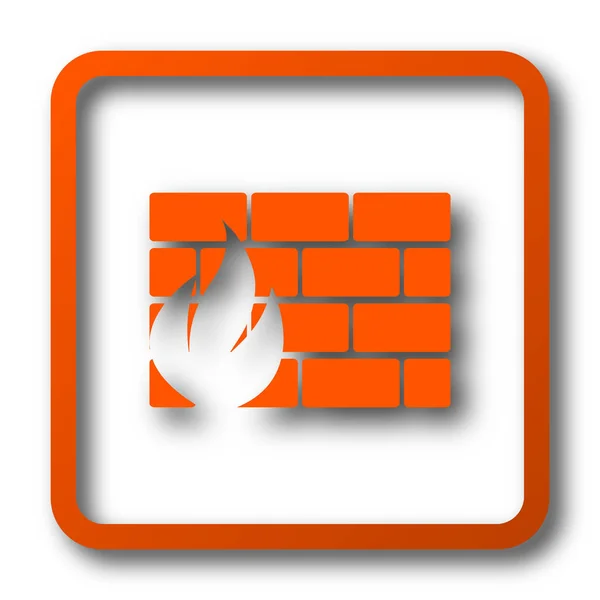 Het Pictogram Van Firewall Internet Knop Witte Achtergrond — Stockfoto