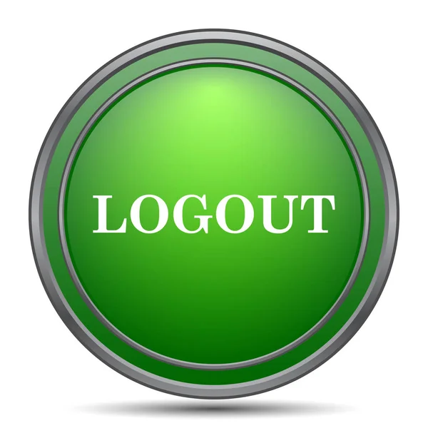 Logout Pictogram Internet Knop Witte Achtergrond — Stockfoto