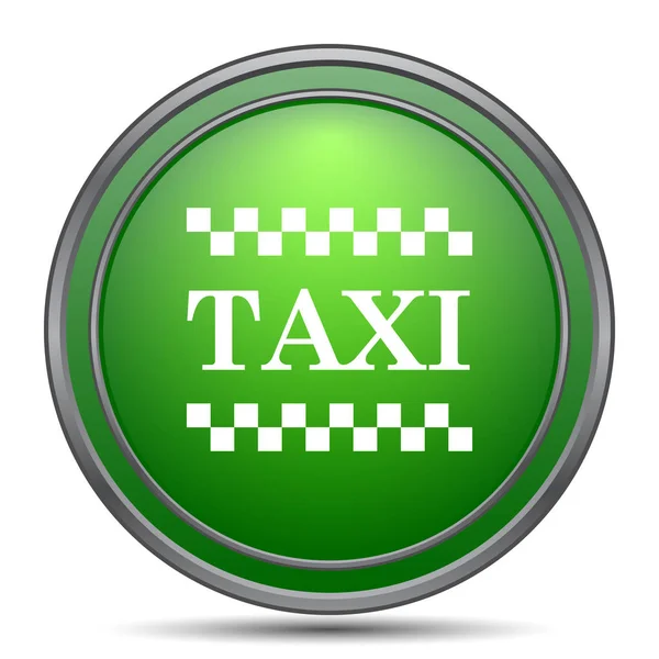 Taxi Pictogram Internet Knop Witte Achtergrond — Stockfoto