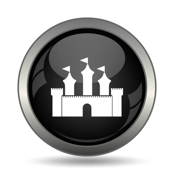 城堡图标 白色背景上的互联网按钮 — 图库照片