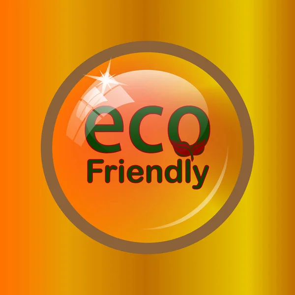 Eco Friendly Pictogram Internet Knop Gekleurde Achtergrond — Stockfoto