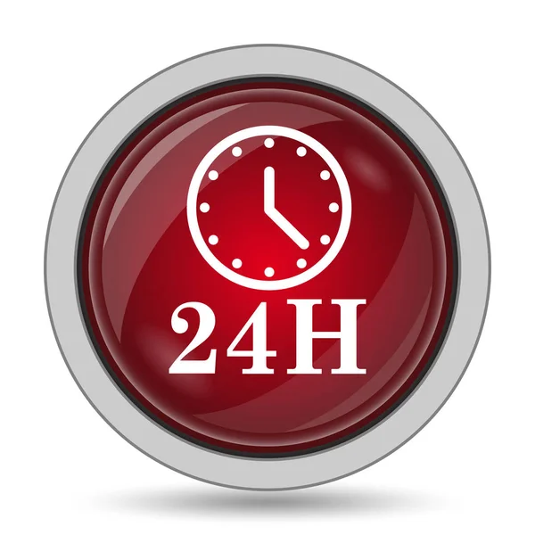 24H Clock Icon Internet Button White Background — Stock Photo, Image