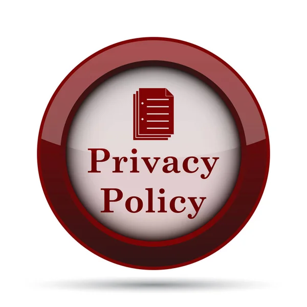 Ikona Polityki Prywatności Przycisk Internet Białym Tle — Zdjęcie stockowe