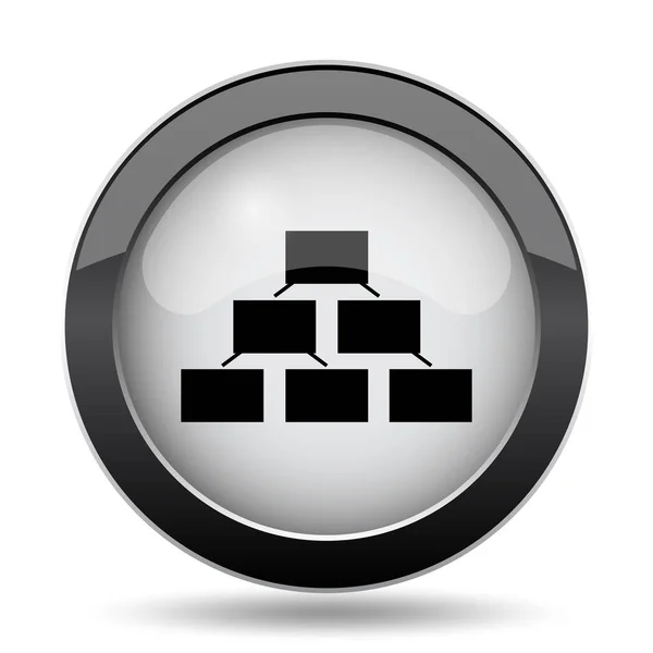 Icono Organigrama Botón Internet Sobre Fondo Blanco — Foto de Stock