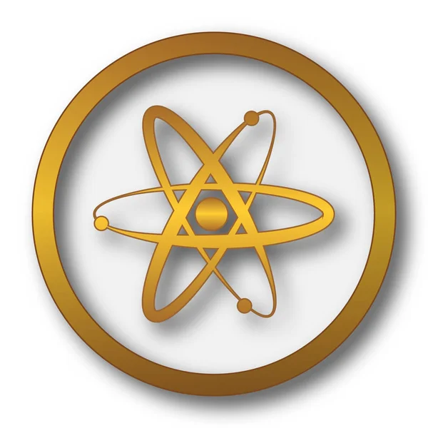 Иконка Атомов Кнопка Интернет Белом Фоне — стоковое фото