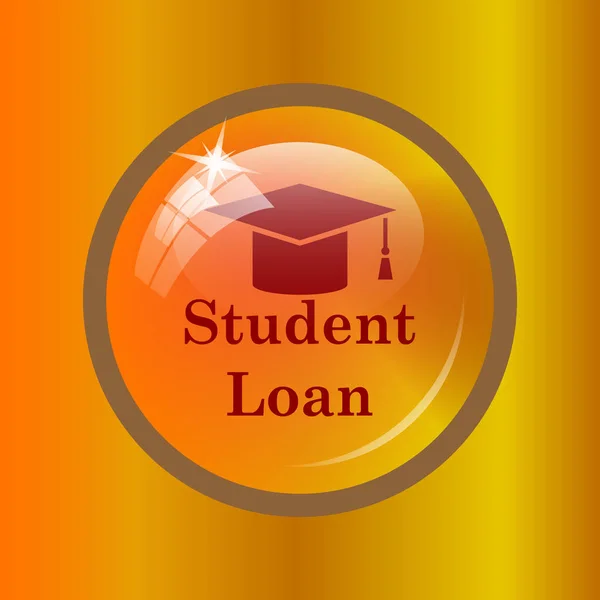 Student loan icon. Internet button on colored background.