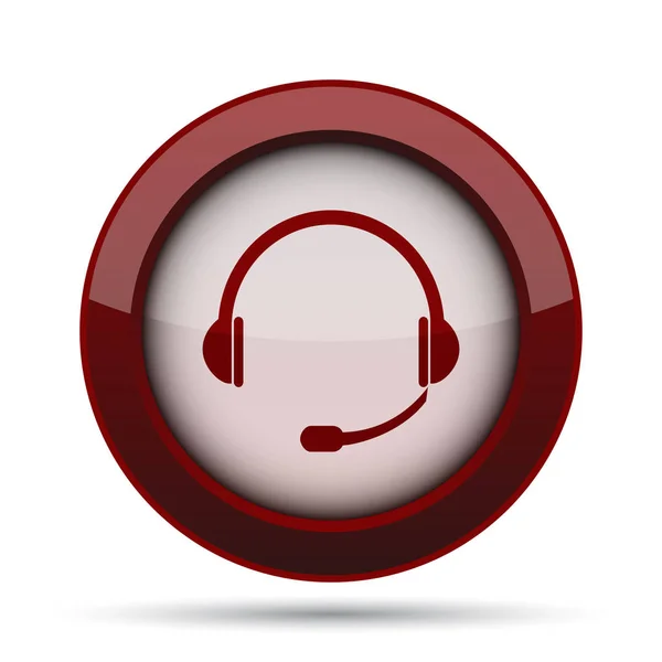 Headphones Icon Internet Button White Background — Stock Photo, Image