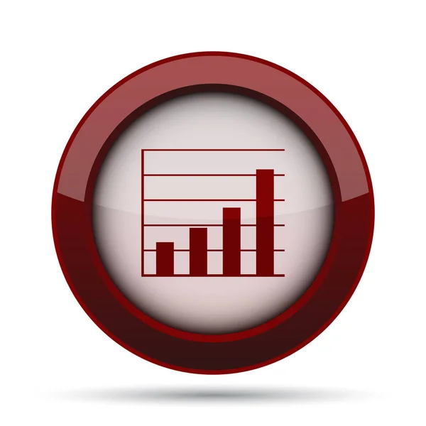Grafik Barlar Simgesi Beyaz Arka Plan Üzerinde Internet Düğmesi — Stok fotoğraf