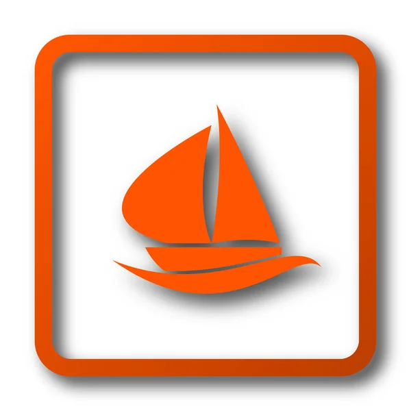 Ikona Jacht Przycisk Internet Białym Tle — Zdjęcie stockowe