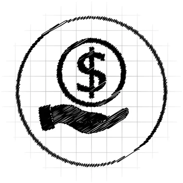 Money Hand Icon Internet Button White Background — Stock Photo, Image
