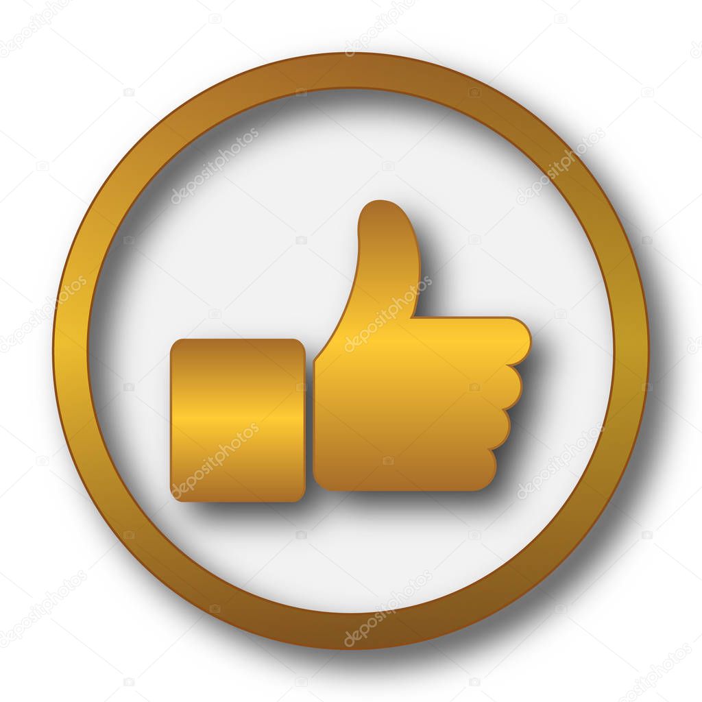 Thumb up icon. Internet button on white background