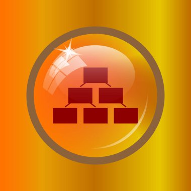 Kuruluş şeması simgesi. Renkli arka plan üzerinde Internet düğmesi.