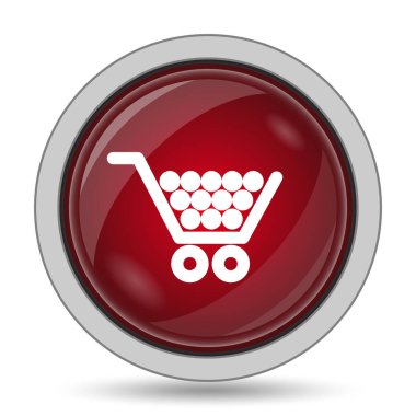 Alışveriş sepeti simgesi. Beyaz arka plan üzerinde Internet düğmesi