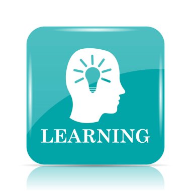 Öğrenme simgesi. Beyaz arka plan üzerinde Internet düğmesi